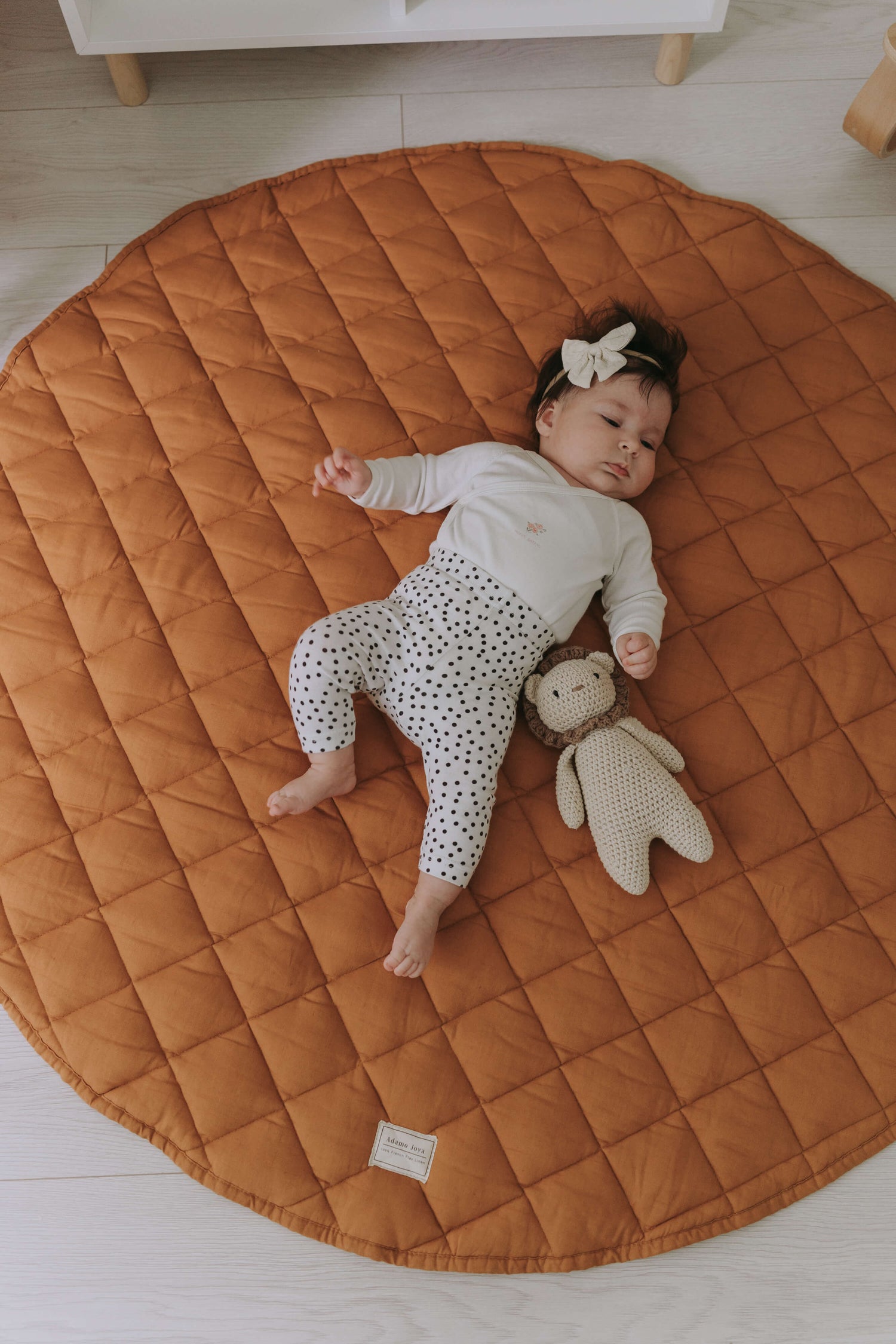 Quilted Linen Baby Playmat