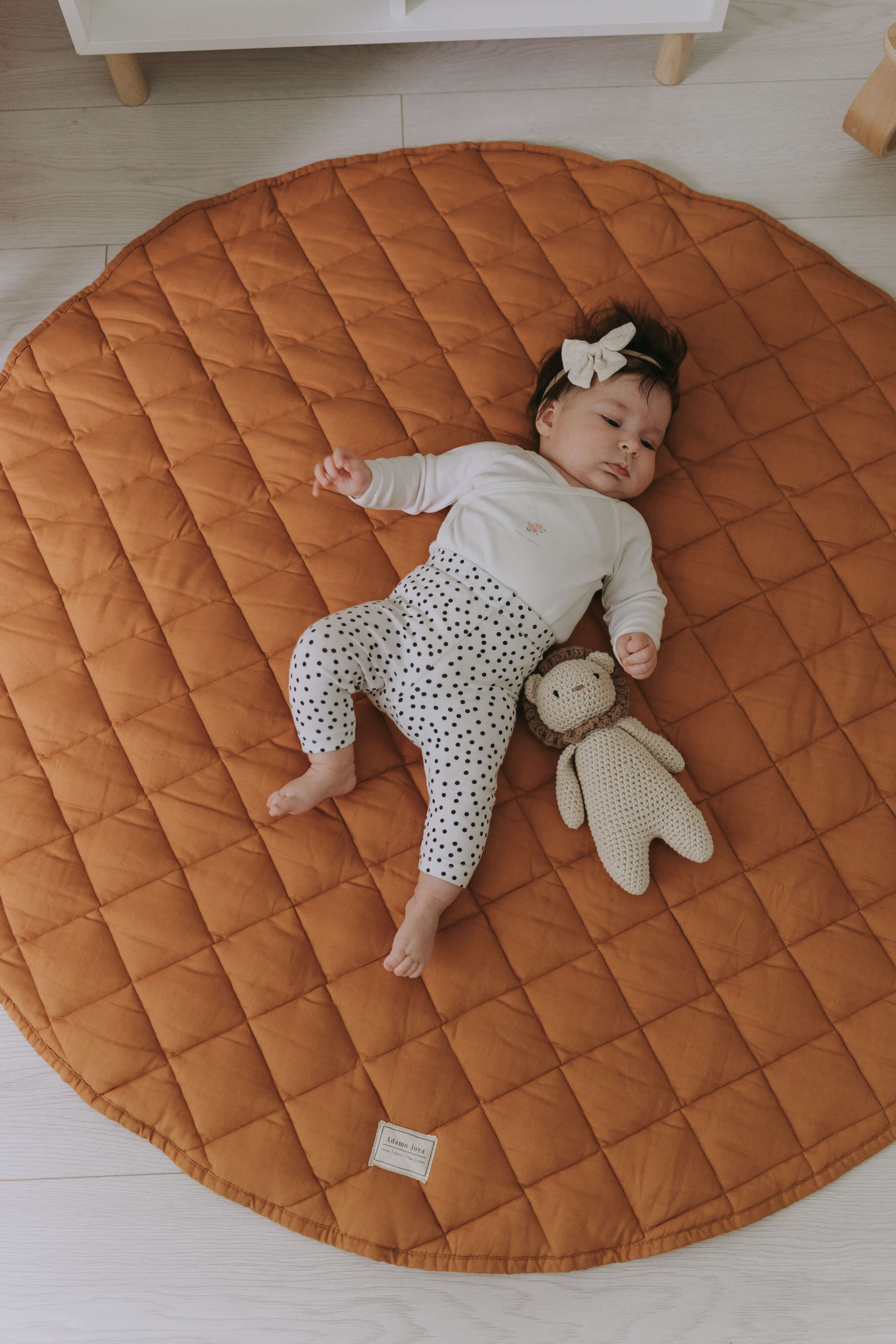 Quilted Linen Baby Playmat