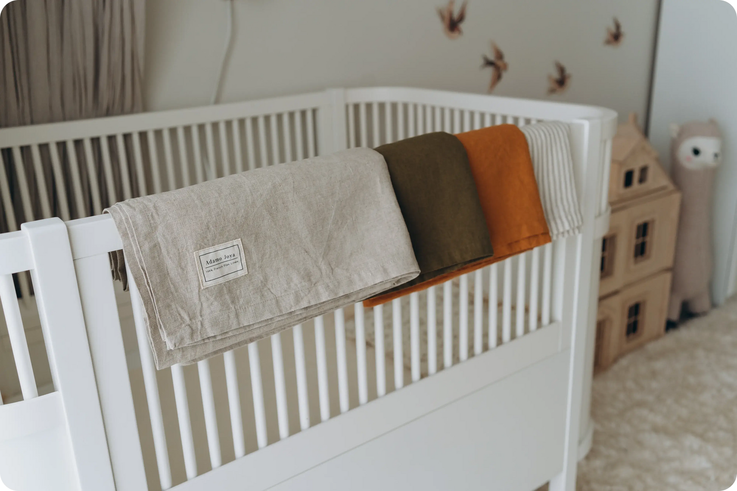 linen baby cot blanket