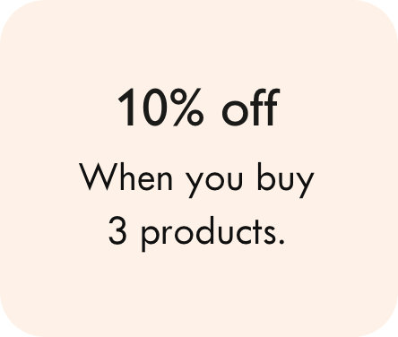 10% off when you buy 3 products